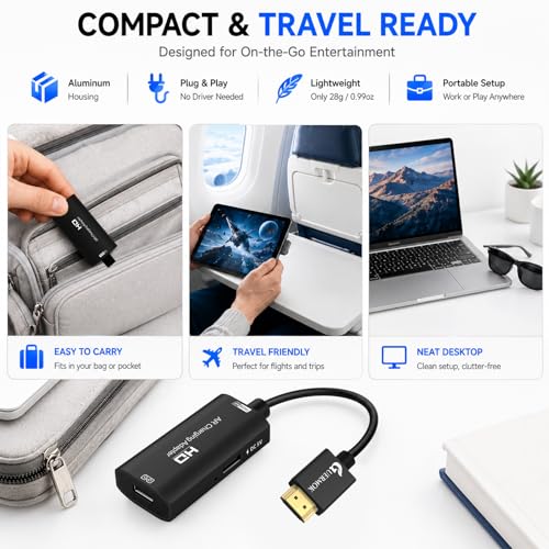 Guermok HDMI to USB C Video Display Adapter, 4.9ft AR Glasses Hub, 4K@60Hz - color: Black, size: 4.9FT