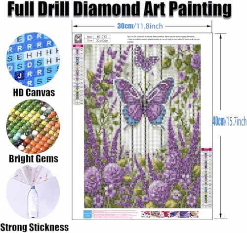 Ekuxom Butterfly Diamond Art Kits for Adults-Diamond Painting 12x16 Inch - color: Butterfly
