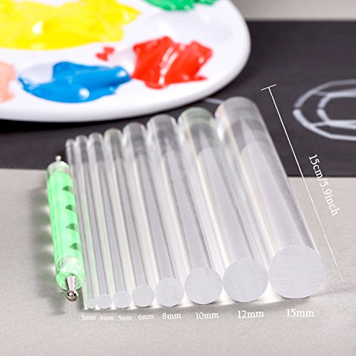 Whaline 18 Set Art Dotting Tools Mandala Dotting Tools Set Including 4 Mandala Stencils, 8 Acrylic Rods, Paint Tray and 5 Double Sided Dottings Tool