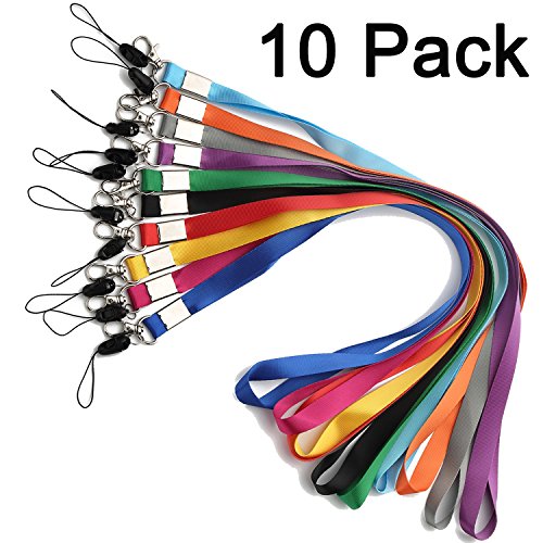 YOUOWO 10Pcs Neck Lanyards Lightweight 10Colors,For ID Badges Holder