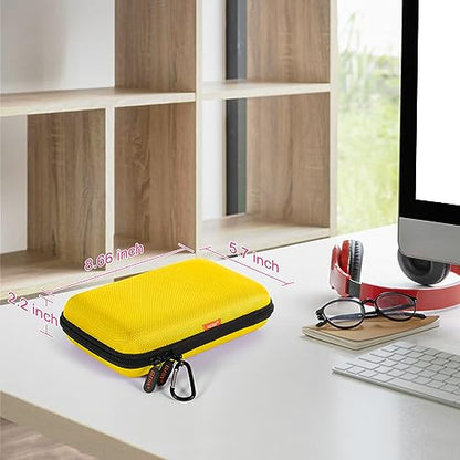 Bright Yellow Hard Shell Electronic Organizer Carrying Case,Large Storage - color: Bright Yellow
