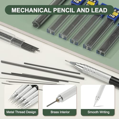 PATIKIL 2Pcs Mechanical Pencil 0.9mm, Lead Pencils Mechanical Holder, Black - color: Black