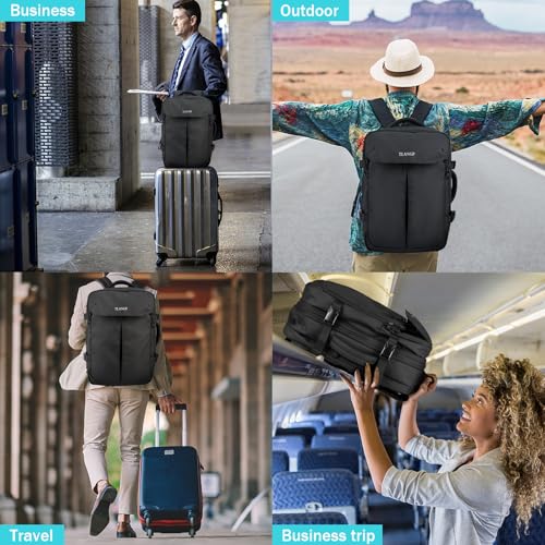 Vacuum Compression Backpack, 60L Expandable Vacpack, Waterproof Carry-On Anti Theft Airback, Black