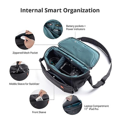 PGYTECH OneMo Sling Camera Bag 7L-9L,Black Crossbody Camera Shoulder Bag - color: Black, size: 7L-9L, style: Onemo Sling 7l