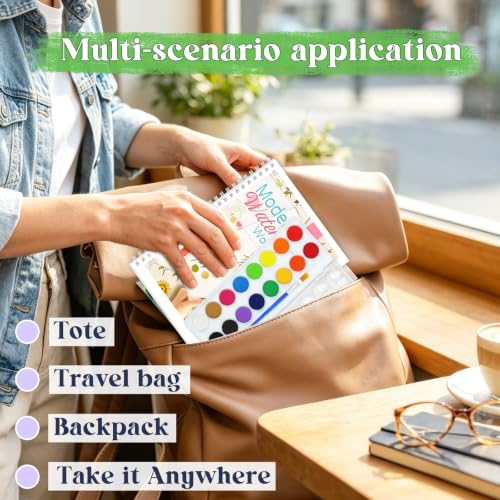 Beginners Watercolor Workbook for Adults, Step-by-Step Coloring Book Set - style: Flowers
