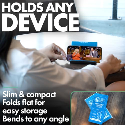 Flight Flap Airplane Phone Holder - Foldable Phone Stand for Plane Travel - color: Blue, size: Large