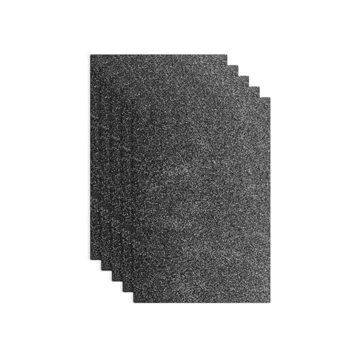 uxcell Foam Sheets 5Pcs 8x12Inch EVA Self-Adhesive Sparkle Black Glitters - color: Black
