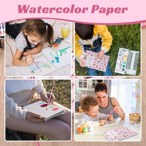 Watercolor Paper Pad 4x6 Inch, 30 Sheets 140 lb Cold Press with 2 Brushes - size: 4x6 Inch