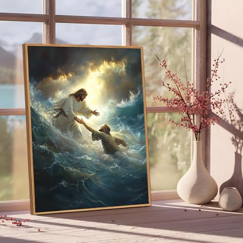 Jesus Paint by Numbers Kit for Adults Framed Canvas 12X16 in, Frameworkless - color: YH02803