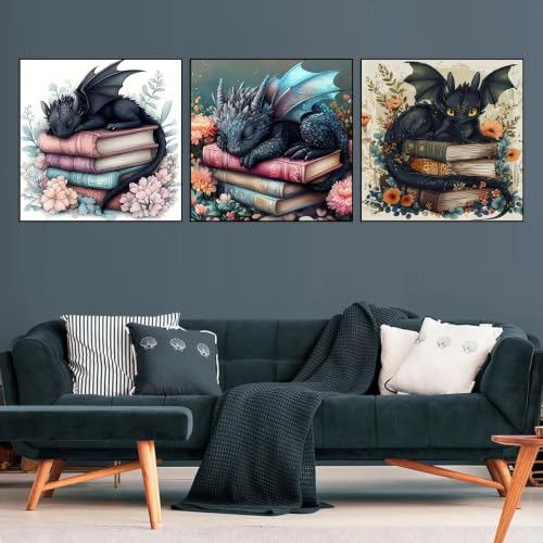 Axquilon 6 Pack Dragon Diamond Art Kits for Adults 12x12 inch - color: 6 Pack Dragon