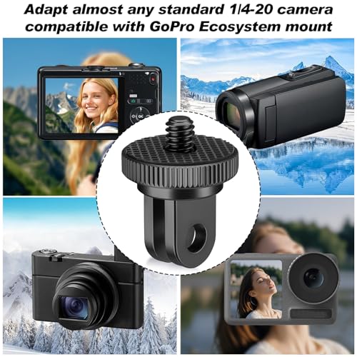 Frienda 4 Pcs Tripod Adapter Compatible with Gopro 1/4-20, Red, Black, Blue - color: Red, Black, Blue