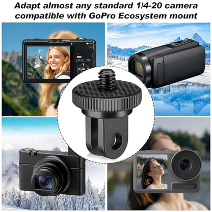 Frienda 4 Pcs Tripod Adapter Compatible with Gopro 1/4-20, Red, Black, Blue - color: Red, Black, Blue