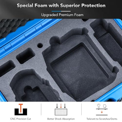 Lykus Titan MM410 Waterproof Hard Case (Blue) for DJI Mini 4 Pro/Mini 3/Pro and DJI RC 2/RC/RC-N2/N1, Support 7 batteries and RC lanyard [CASE ONLY] - color: Blue