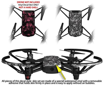 Skin Decal Wrap 2 Pack Compatible with DJI Ryze Tello Skulls Confetti Pink Drone NOT Included