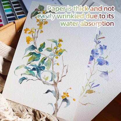 50Pack Foldable Blank Watercolor Cards with Envelopes 4 x 6 Inch - color: 50 Right Angle
