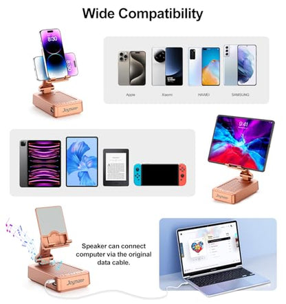 Gifts for Women Girls, Bluetooth Speaker Phone Stand with Charging Function - color: Rose Gold