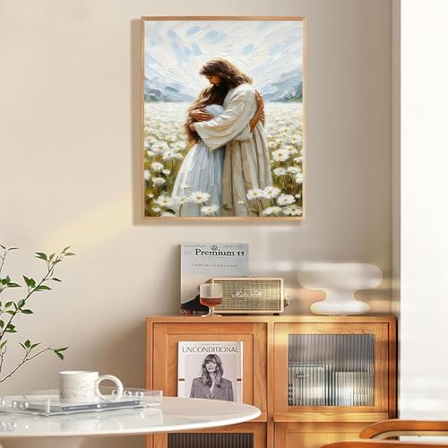 Jesus Paint by Numbers Kit for Adults Framed Canvas 12X16 in, Frameworkless - color: YH02116