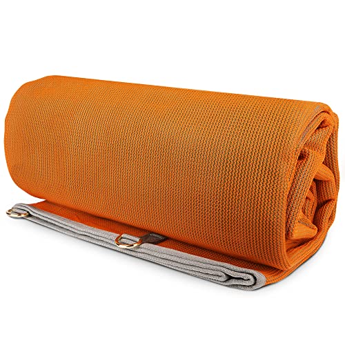 CGEAR Original Sand-Free Outdoor Camping Mat – Beach, Picnic & Camping Ground Mat with Carry Pouch - color: Orange/Agave, size: 8' x 8'
