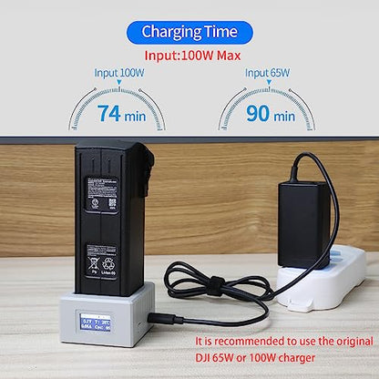 Hanatora LCD USB Battery Charger for DJI Mavic 3/Classic/Pro/Cine/Enterprise Drone,Single Charging Hub Accessories