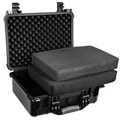 Eylar Standard 16" Gear, Equipment, Hard Camera Case Waterproof with Foam TSA Standards - color: Black