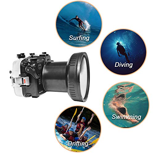 Sea frogs Waterproof Housing Case Underwater Diving Camera Case with Flat Long Port 40M/130FT for Canon EOS RP