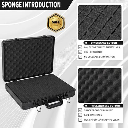 17 InchCarrying Case with Customizable Pre-Diced Foam - size: 17.1x12.6x4.4 Inch
