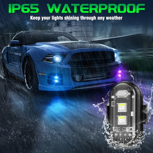 Wireless 8 Pcs RGB LED Aircraft Strobe Lights with Remote Control - color: 8Pcs