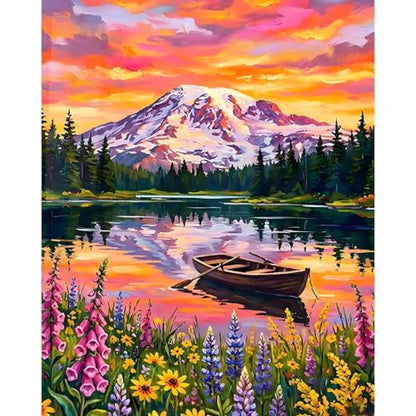 xackcme Mountain Paint by Numbers for Adults - Lake Scenery Paint by Numbe - color: MT22988