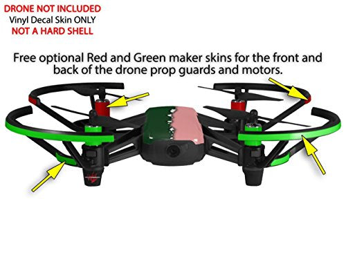 Skin Decal Wrap 2 Pack Compatible with DJI Ryze Tello Ripped Colors Green Pink Drone NOT Included