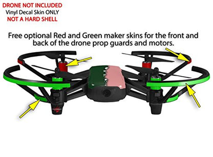 Skin Decal Wrap 2 Pack Compatible with DJI Ryze Tello Ripped Colors Green Pink Drone NOT Included