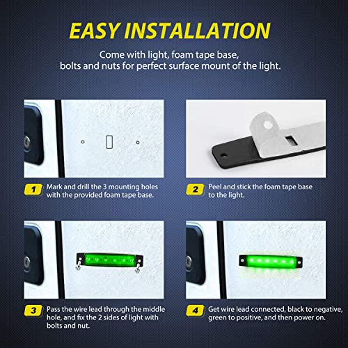 Nilight Side Marker Light 10PCS 3.8" Red Green 6LED Indicator Lights - color: 3.8" Red Green 10Pcs