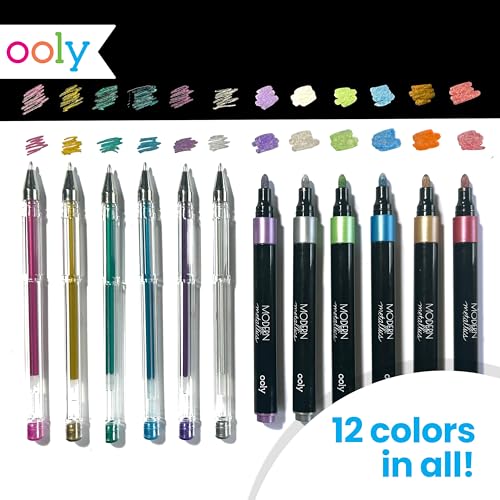 Ooly Metallic Sketchbook Coloring Art Kit, 7" x 9", 13 Piece - color: Metallic Coloring Kit