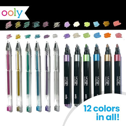 Ooly Metallic Sketchbook Coloring Art Kit, 7" x 9", 13 Piece - color: Metallic Coloring Kit