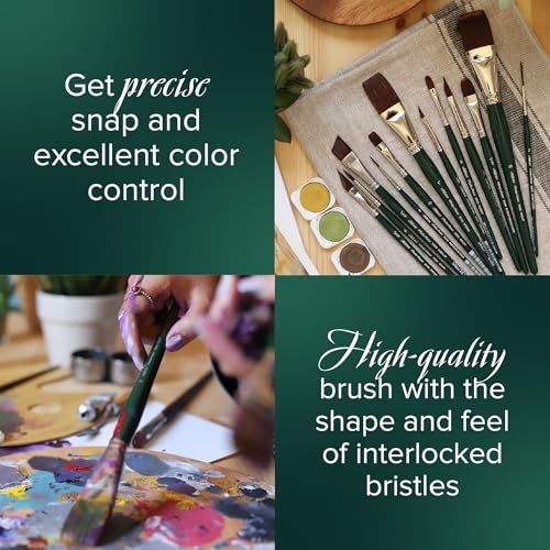 Silver Brush Limited Ruby Satin Size 6 Variety Oil Paintbrush Set, 5pc - color: Size 6 Variety Set, size: 5 Pc