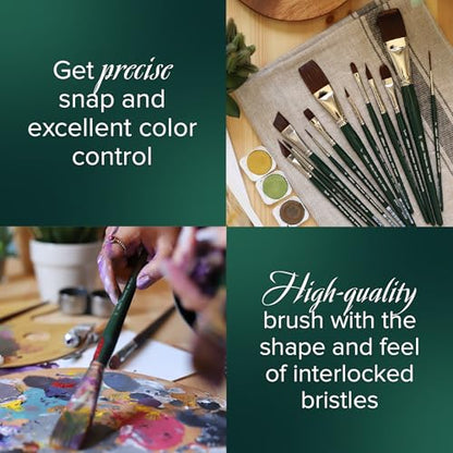 Silver Brush Limited Ruby Satin Size 6 Variety Oil Paintbrush Set, 5pc - color: Size 6 Variety Set, size: 5 Pc