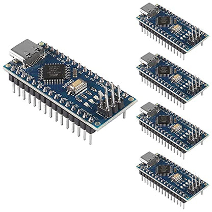 AITRIP 5pcs for Nano Board CH340/ATmega+328P Without USB Cable, Micro USB Nano Board ATmega328P 5V 16M Micro-Controller Board Compatible with Arduino Nano V3.0 - color: 5PCS