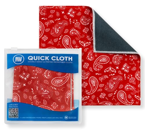 Microfiber Wholesale Quick Cloth Glasses Cleaning Cloth 8x8 Paisley Red - color: Red Paisley, size: 8"x8"