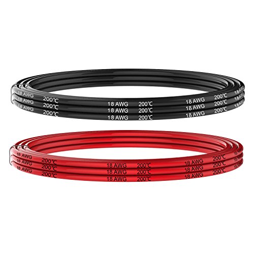 18awg Silicone Electrical Wire Cable 2 Colors Tinned Copper 10ft Each - size: 2 Colors each 10FT, style: 18AWG