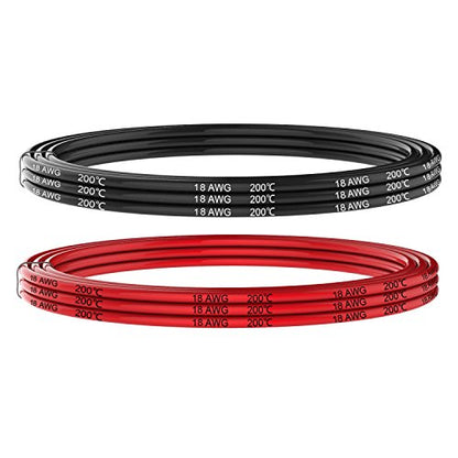 18awg Silicone Electrical Wire Cable 2 Colors Tinned Copper 10ft Each - size: 2 Colors each 10FT, style: 18AWG