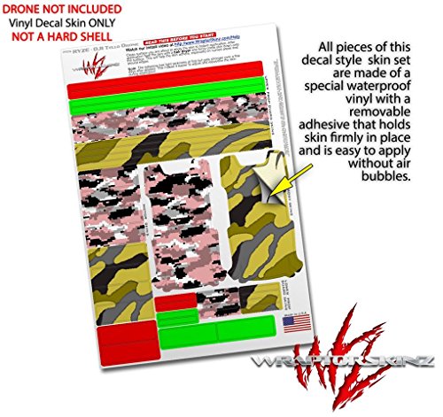 Skin Decal Wrap 2 Pack Compatible with DJI Ryze Tello WraptorCamo Digital Camo Pink Drone NOT Included