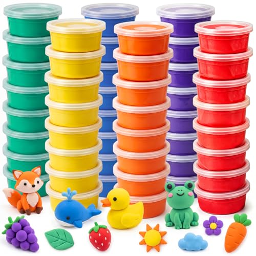 VioraWhite 48 Pcs Air Dry Clay Bulk 1.6lb Modeling Clay Kit,Multicolor - color: Multicolor