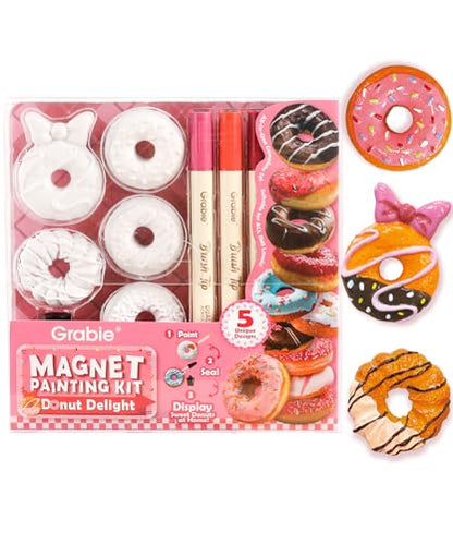 Grabie Magnet Painting Kit, DIY Fridge Magnets, Donut Delight - color: Donut Delight