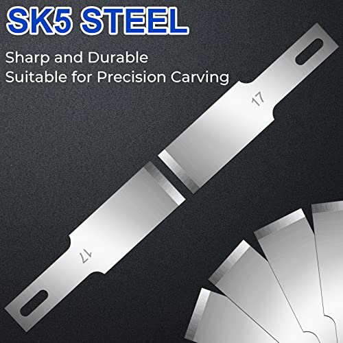 DIYSELF 150 PCS Exacto Knife Blades #17, SK5 Hobby Knife Replacement Blades - size: #17