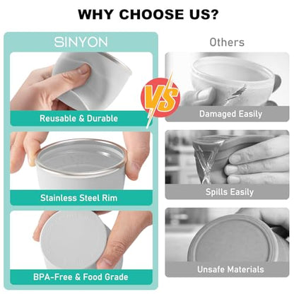 Collapsible Travel Cup, Foldable Water Cup with Lid, for Travel - color: Gray
