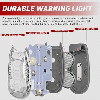 Nilight LED Safety Light 4PCS White Marine Navigation Bike Tail Lights - color: 3LED Safety Light-White