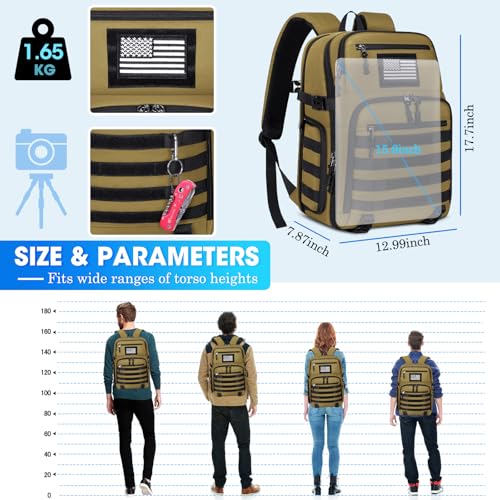 SDYSM Waterproof Camera Backpack 15.6 Inch,Camera Bags for Photographers - color: Brown