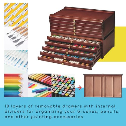 MEEDEN Art Supply Storage Box: 10 Drawers Pencil Organizer Craft Storage - size: 10 Layer Drawers