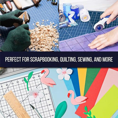 U.S. Art Supply 18"x24" Self-Healing Cutting Mat 6-Ply Pink/Blue - color: White/Blue