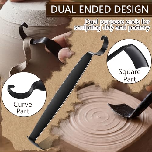 Lanties 9 Pcs Pottery Tools Set, 8 Clay Carving Knives & 1 Trimming Tool