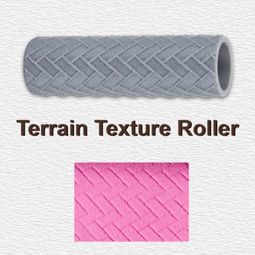 Topography Texture Roller Large Brick Clay Texture Rollers Diagonal DIY Embossing Pottery Decortive Tool for Pathfinder, PRG, Miniatures, Tabletop Board Game Topography Accessory - style: Diagonal